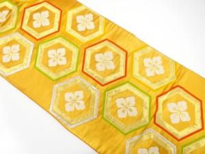 アンティーク　花亀甲模様織り出し袋帯（着用可）